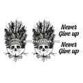 Тату-стикер "Never Give Up"