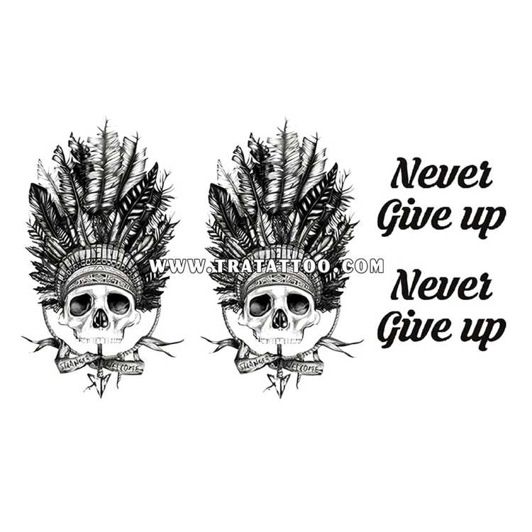 Тату-стикер "Never Give Up"