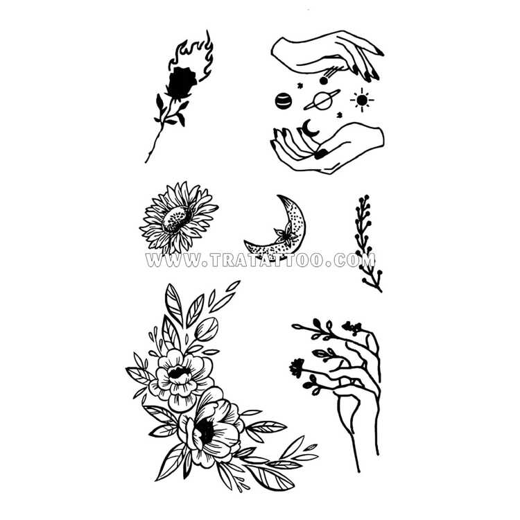 Тату-стикер "Flowers"