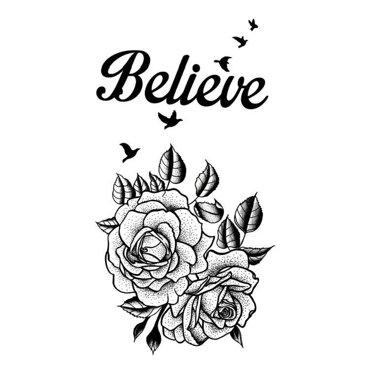 Тату-стікер "Believe"