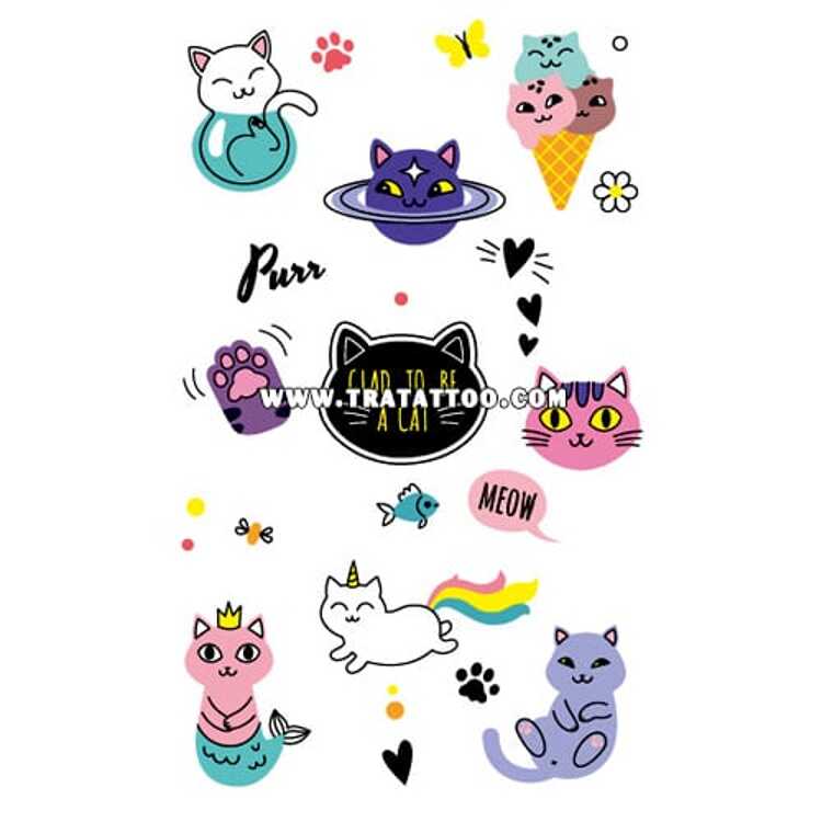 Тату-стікер "Meow"