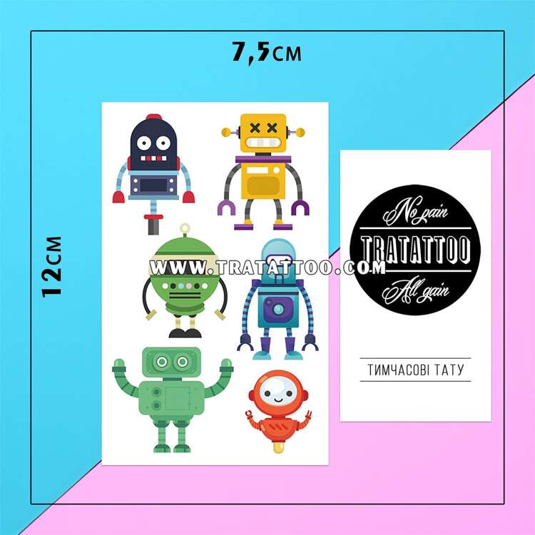 Тату-стикер "Robots"