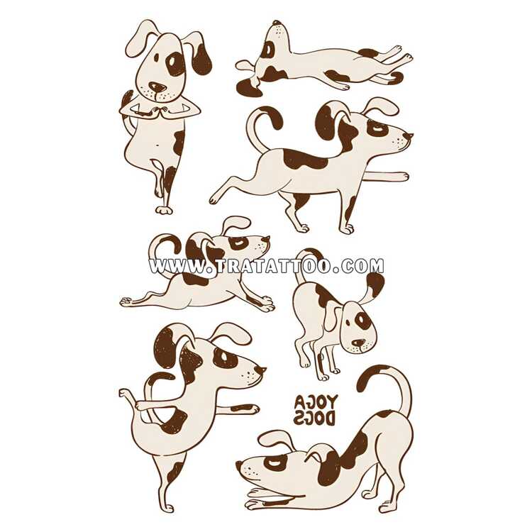 Тату-стикер "Yoga Dog"