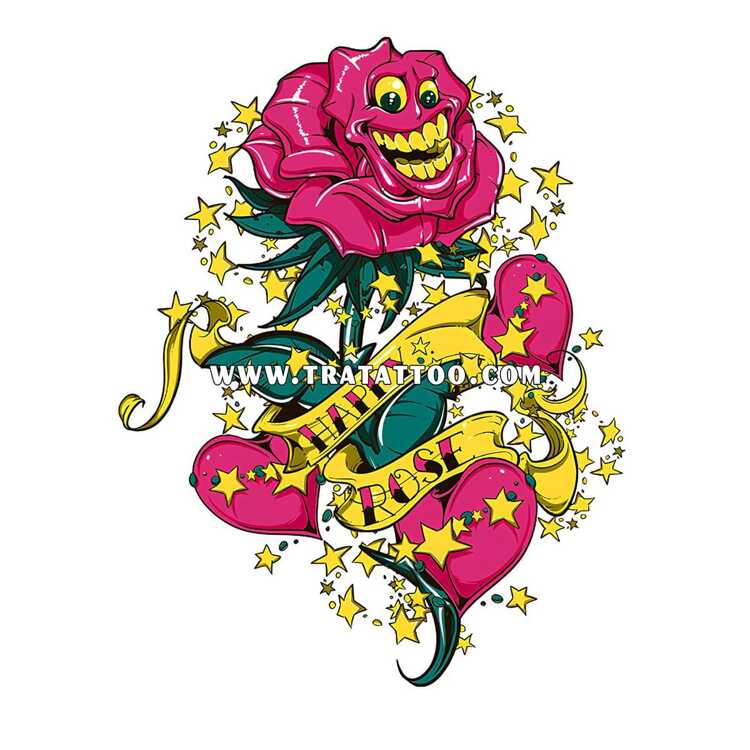 Тату-стікер "Happy Rose"