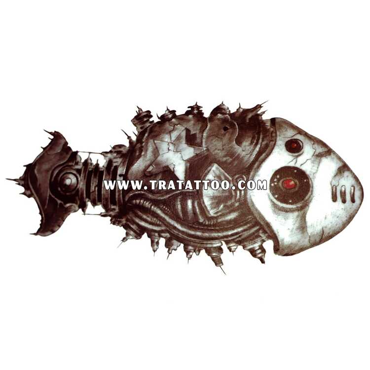 Тату-стикер "TECHNOFISH"