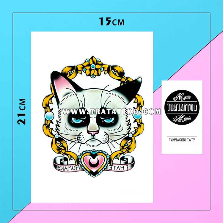 Тату-стикер "Grumpy Cat"