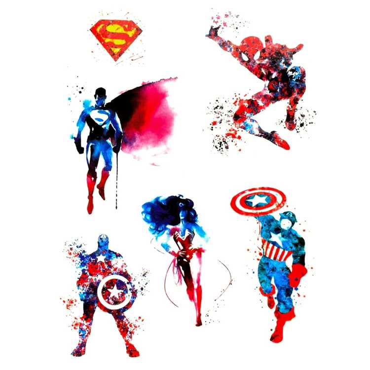 Тату-стикер "Superheroes"