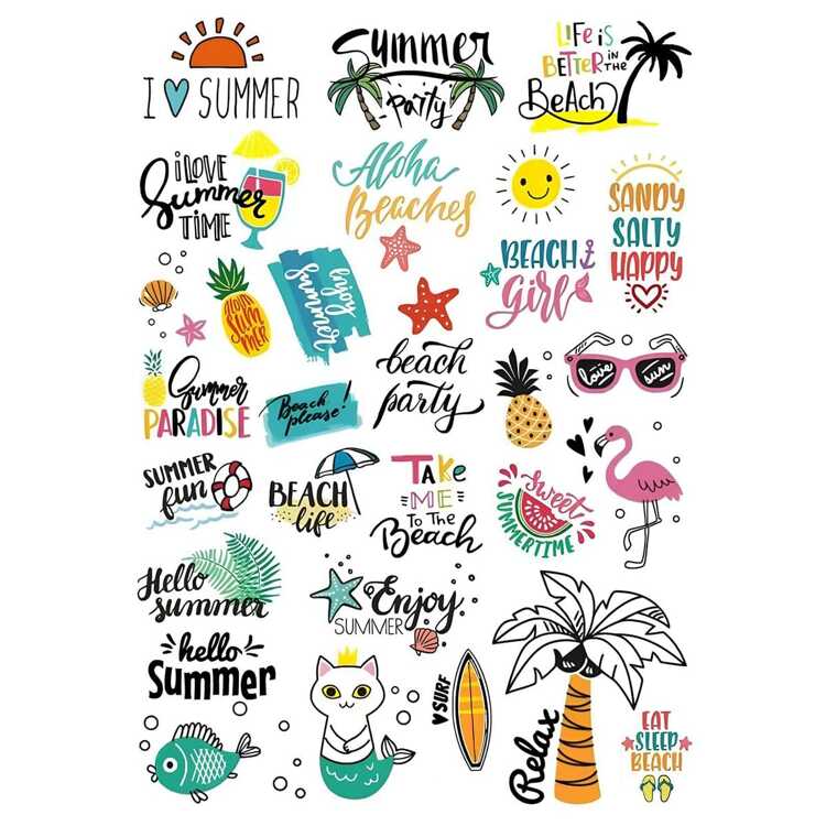 Тату-стикер "Hello Summer"