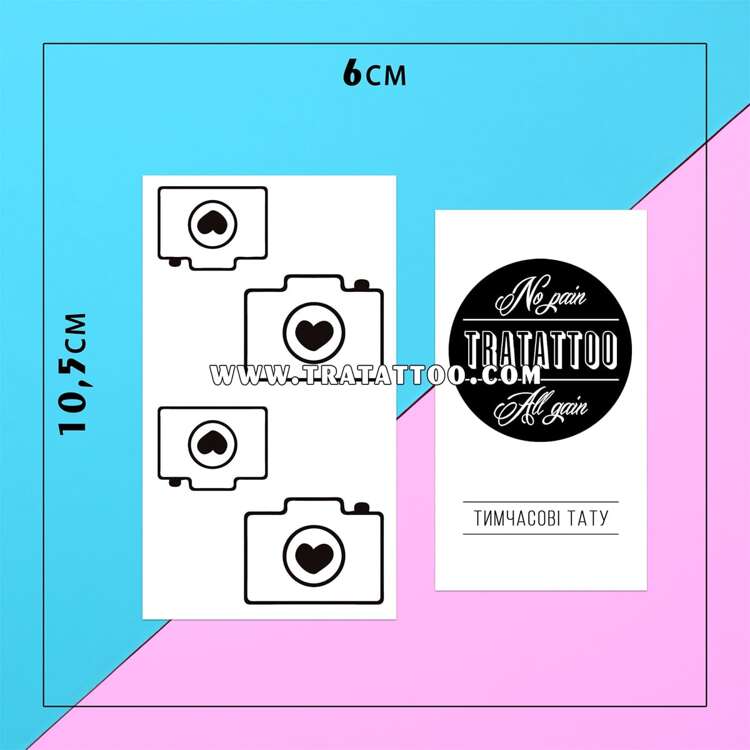 Тату-стикер "Фотоаппарат"