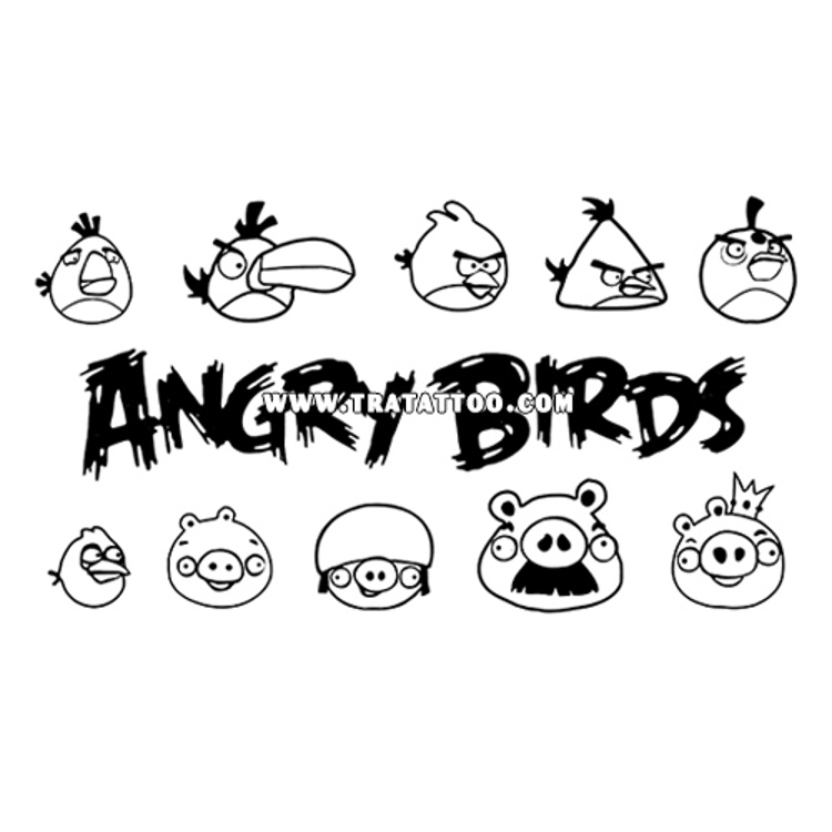 Тату-стікер "Angry Birds"