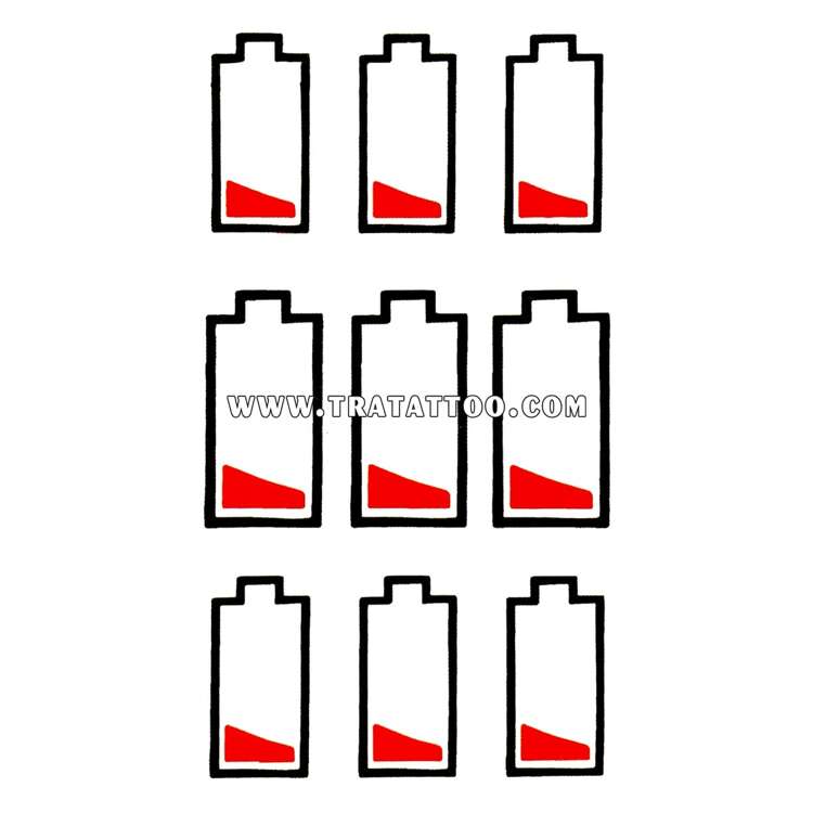 Тату-стикер "Low Battery"