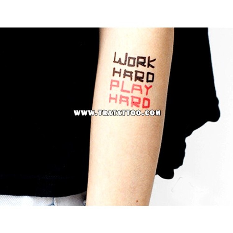 Тату-стикер "Work Hard"