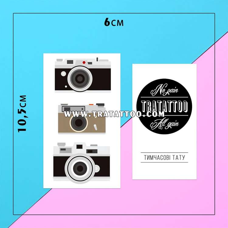 Тату-стикер "Фотоаппарат"