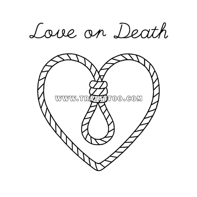 Тату-стикер "Love on Death"