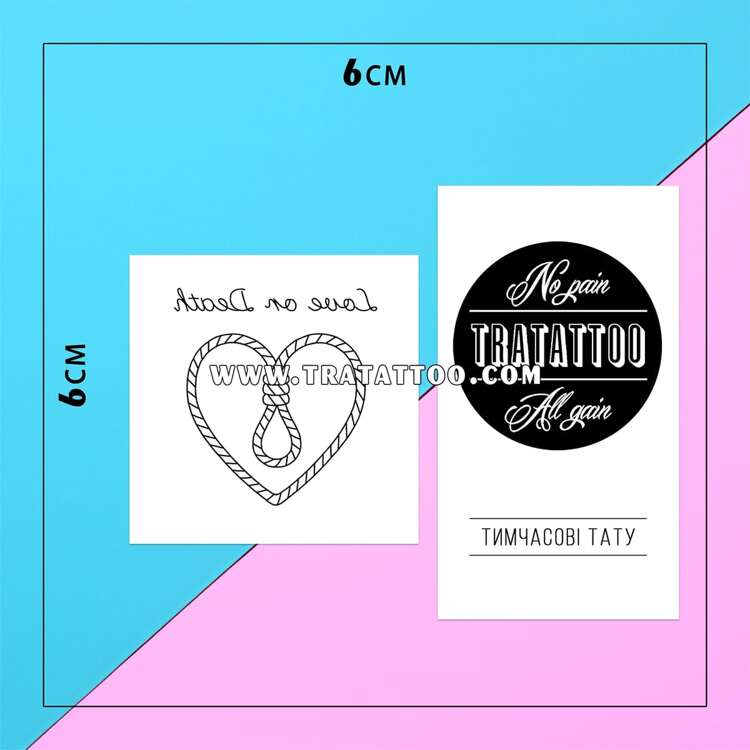Тату-стикер "Love on Death"