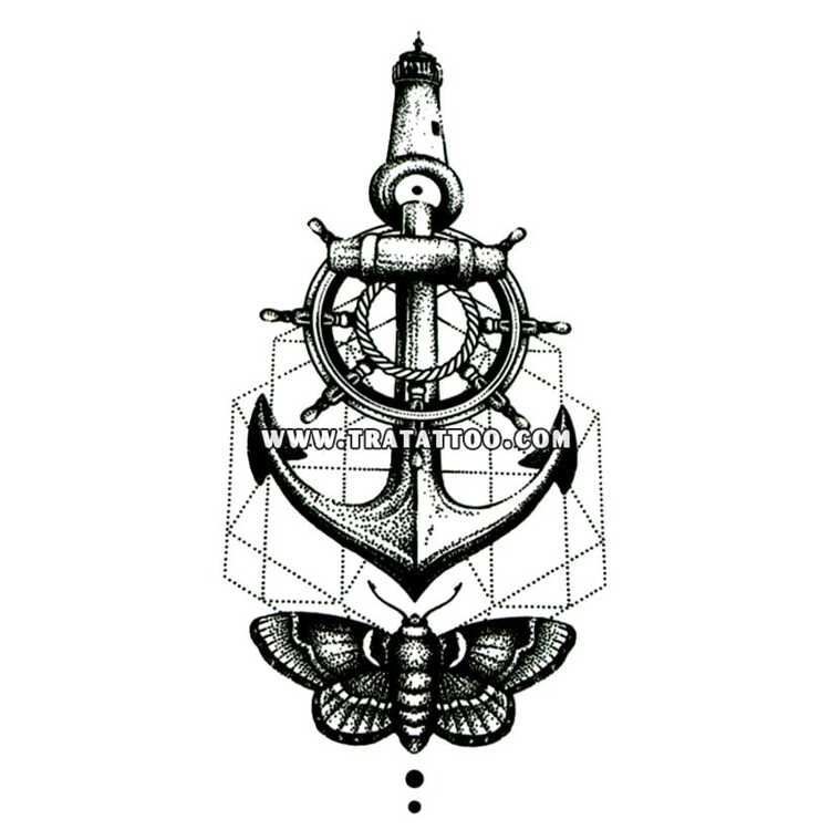 Тату-стикер "Морской якорь"