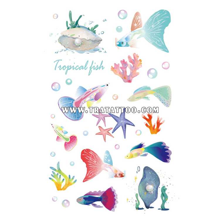 Тату-стікер "Tropical Fish"