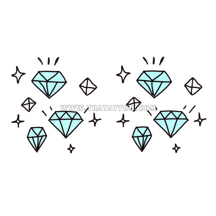 Тату-стикер "Diamonds"