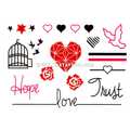 Набор влагостойких тату Happy Valentine's Day