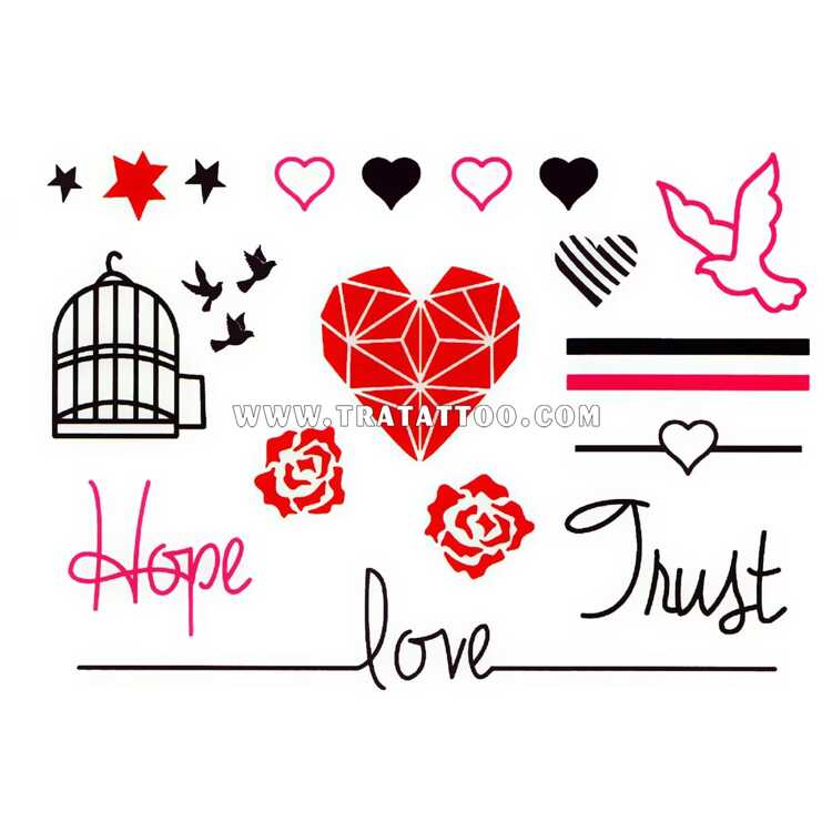 Набор влагостойких тату Happy Valentine's Day