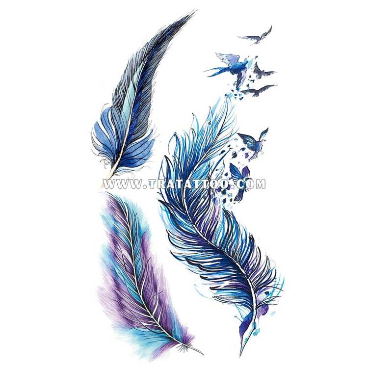 Тату-стикер "Перья"