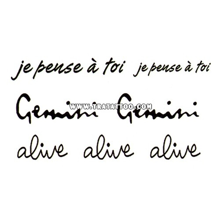 Тату-стікер "Je pense a toi"