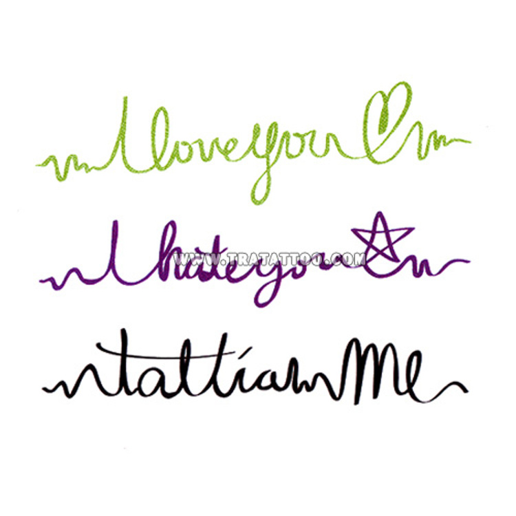 Тату-стикер "I love you"