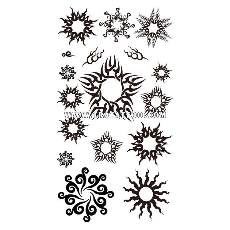 Тату-стикер "Sun and Stars"