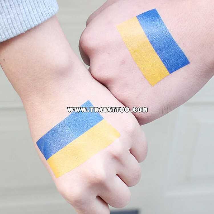 Тату-стикер "Флаг Украины"