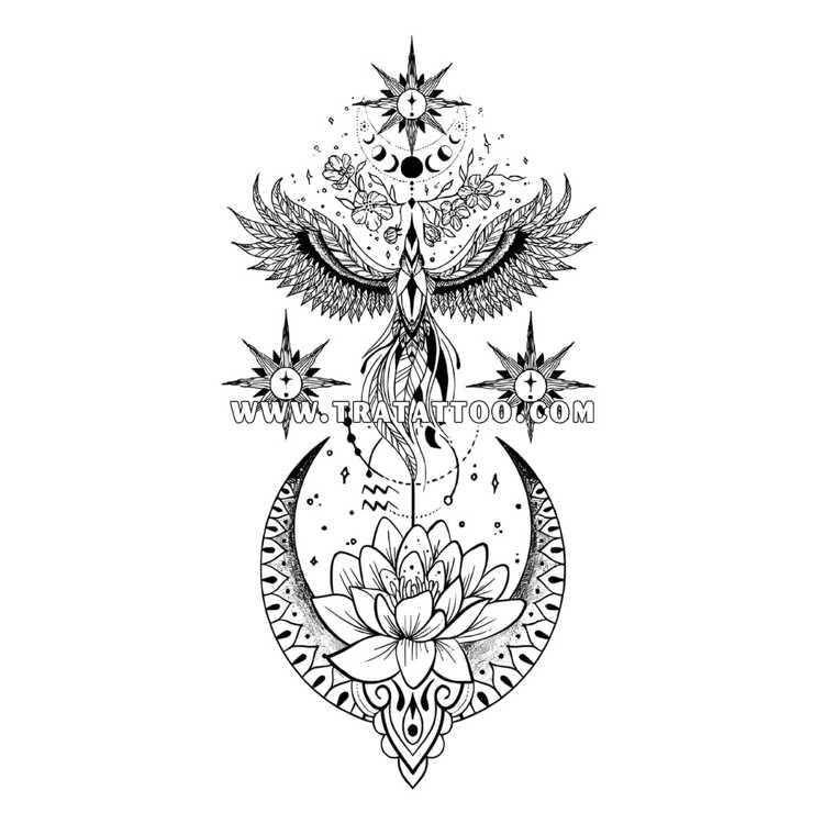 Тату-стикер "Птица"