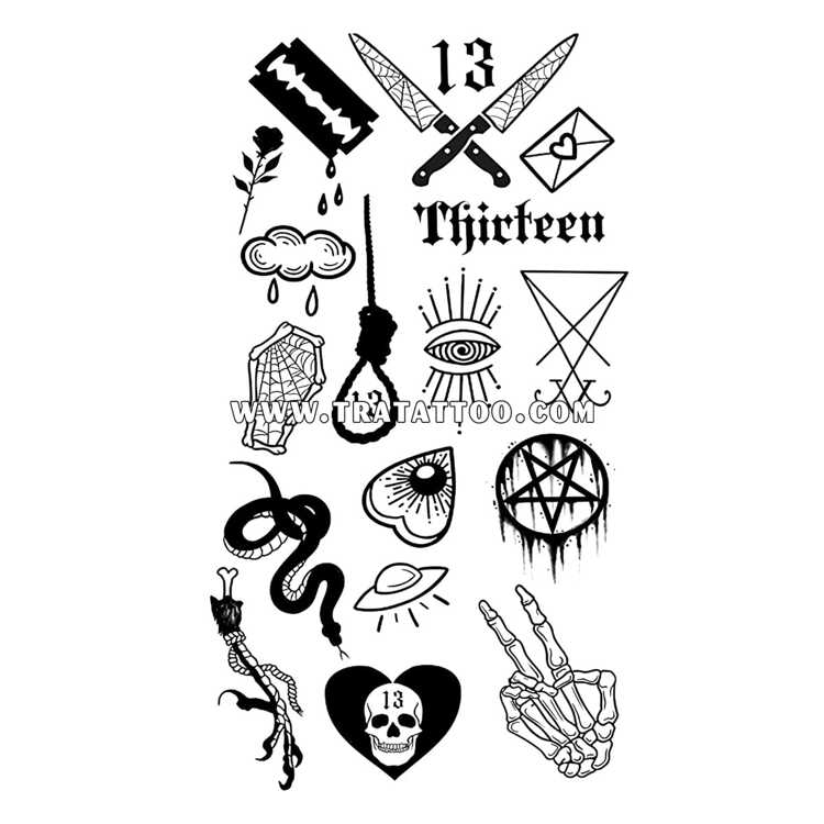Тату-стикер "13"