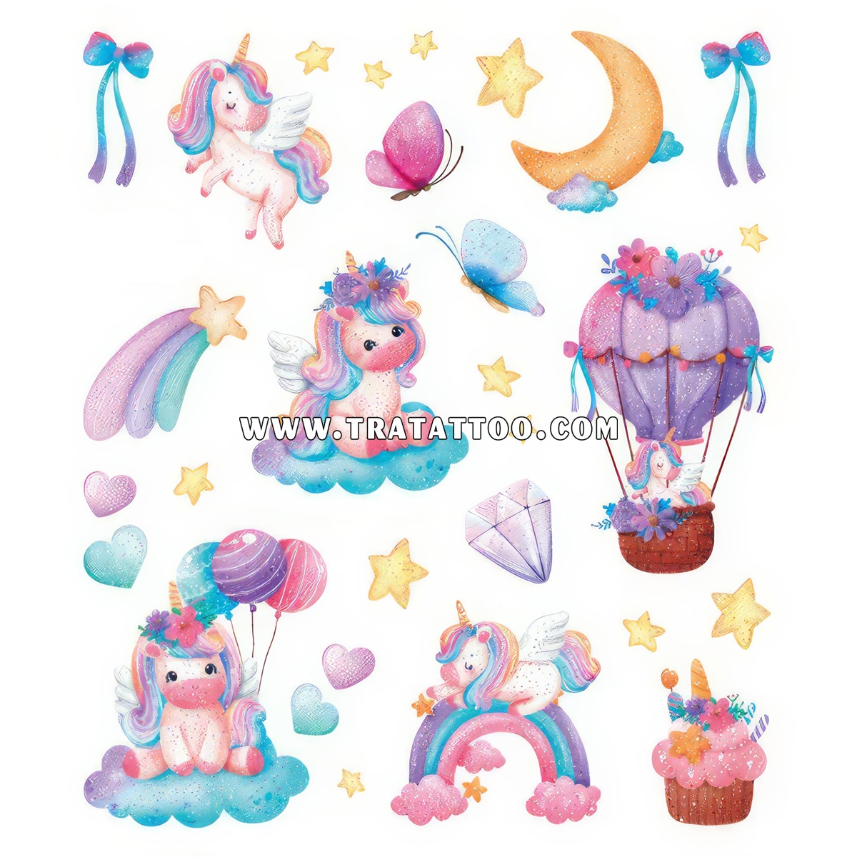 Набір перебивних тату Единоріг