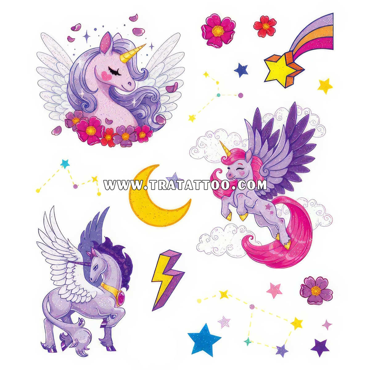 Набір перебивних тату Единоріг