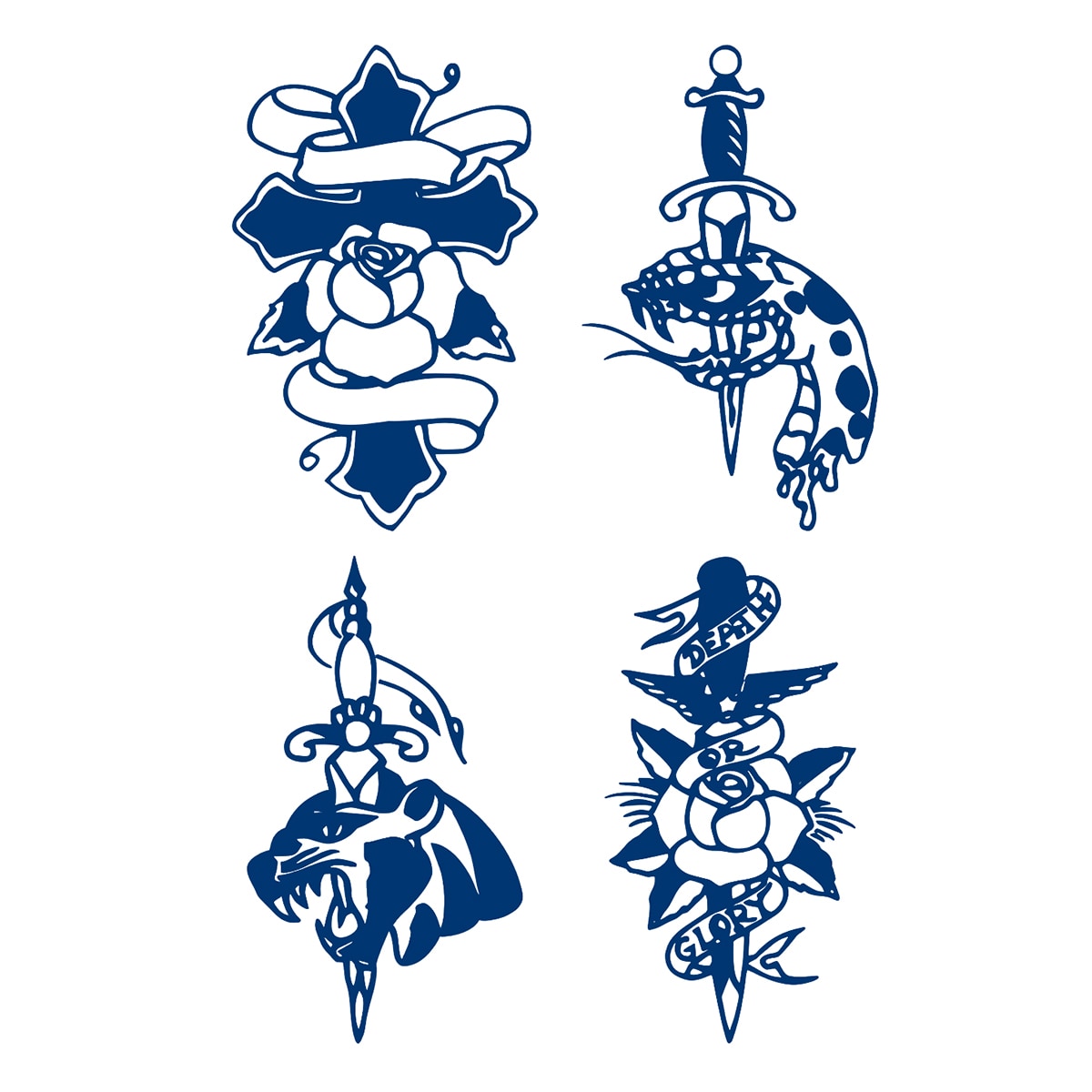 Перебивне пігментне тату Олдскул