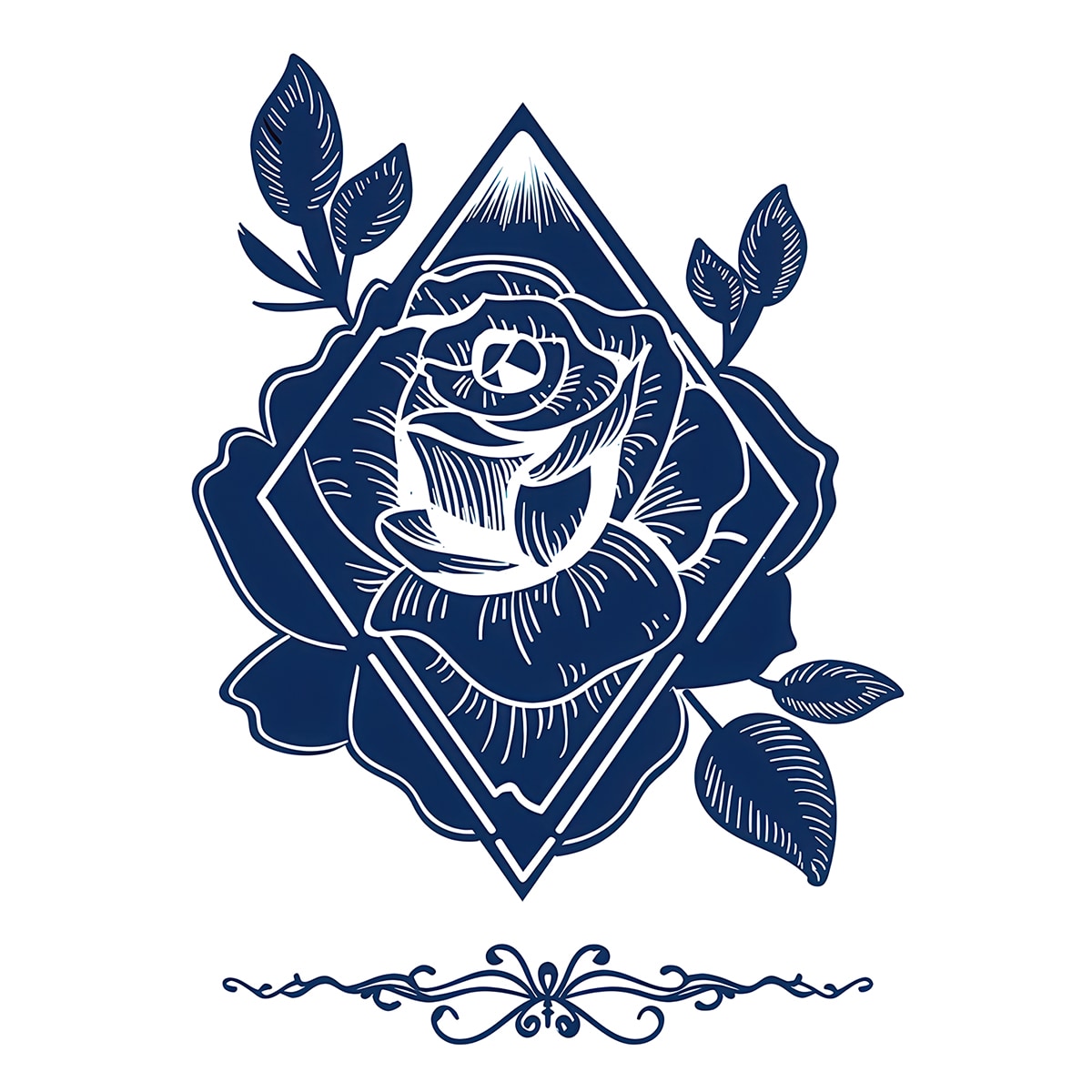 Перебивне пігментне тату Троянда