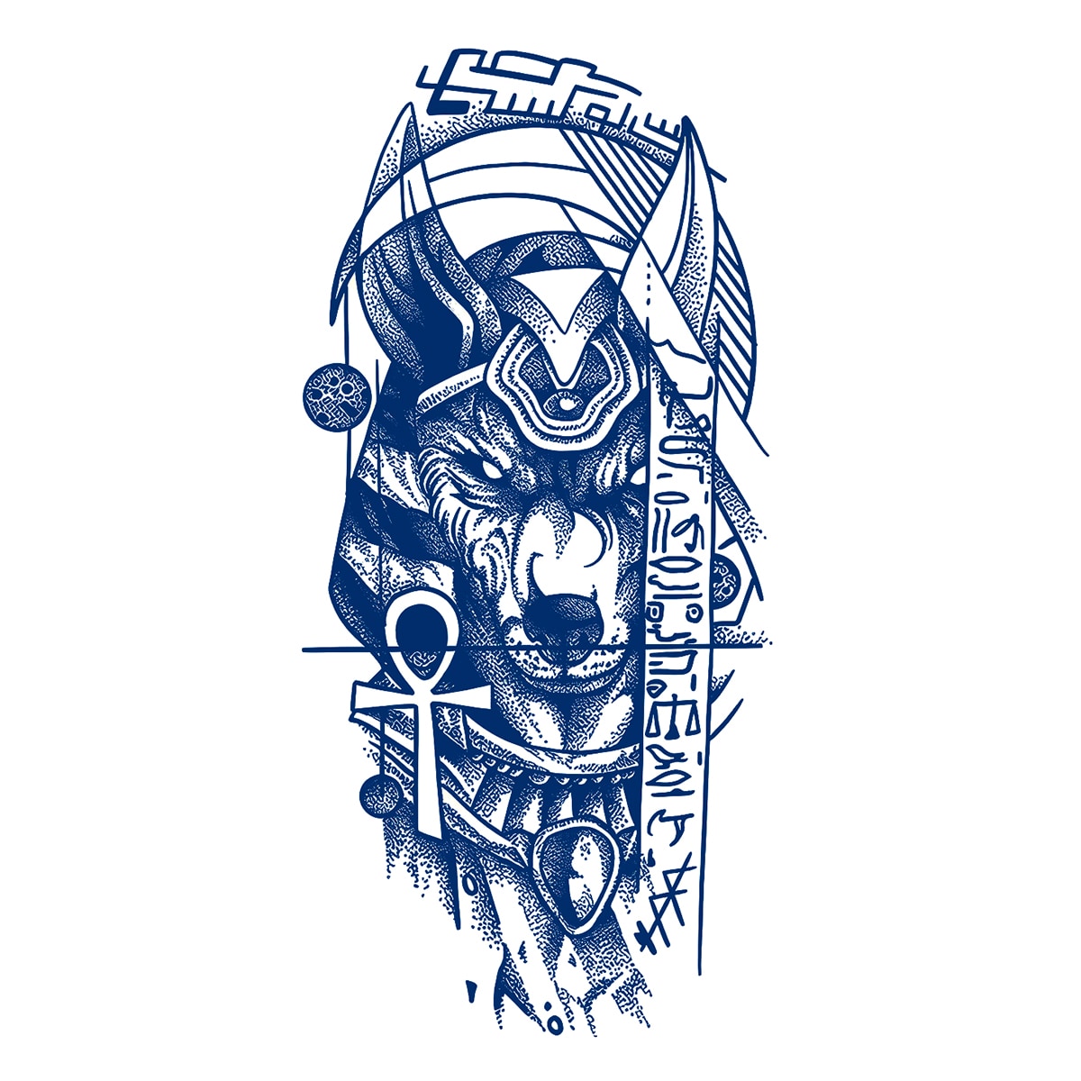 Перебивна пігментна тату Анубіс