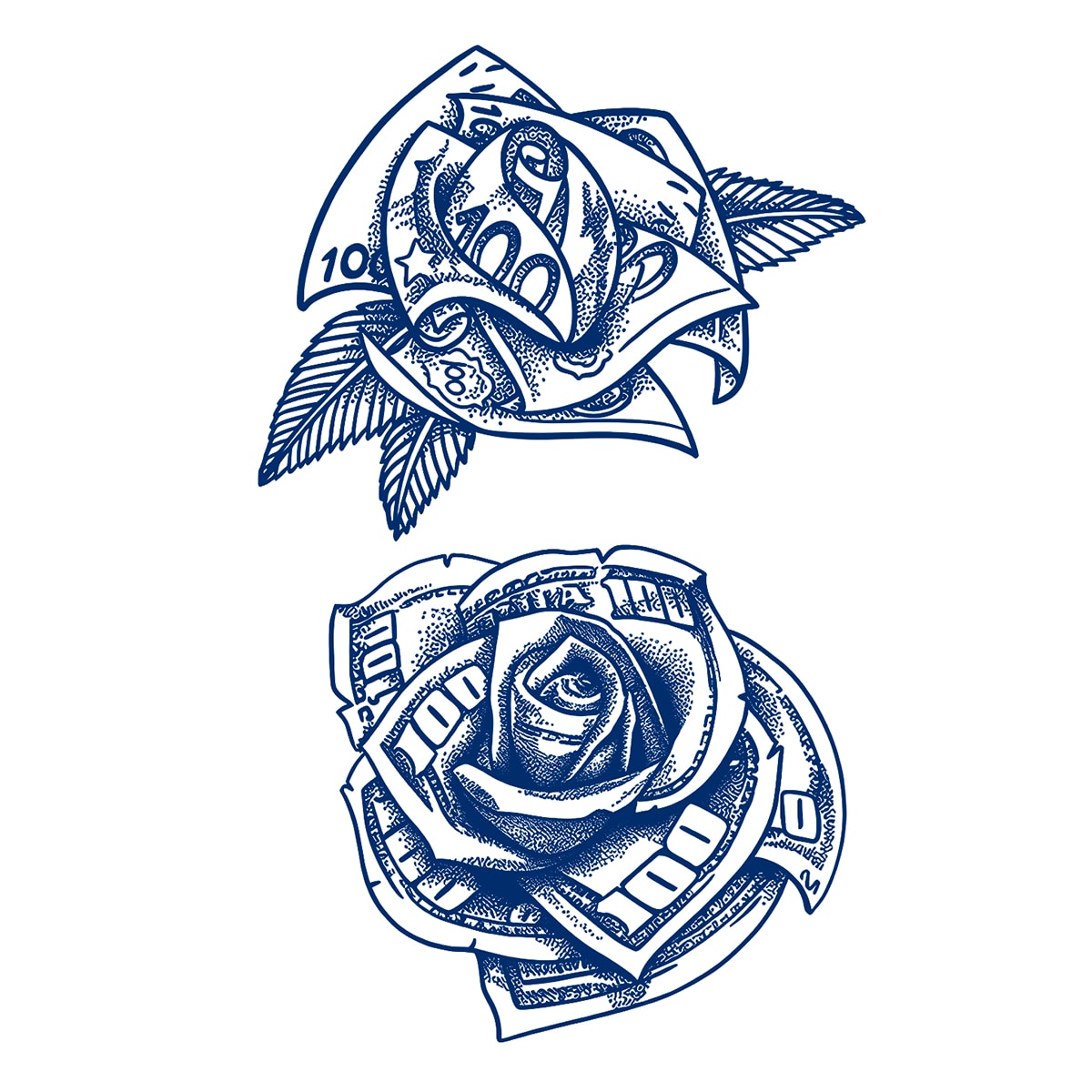 Перебивна пігментна тату Money Rose