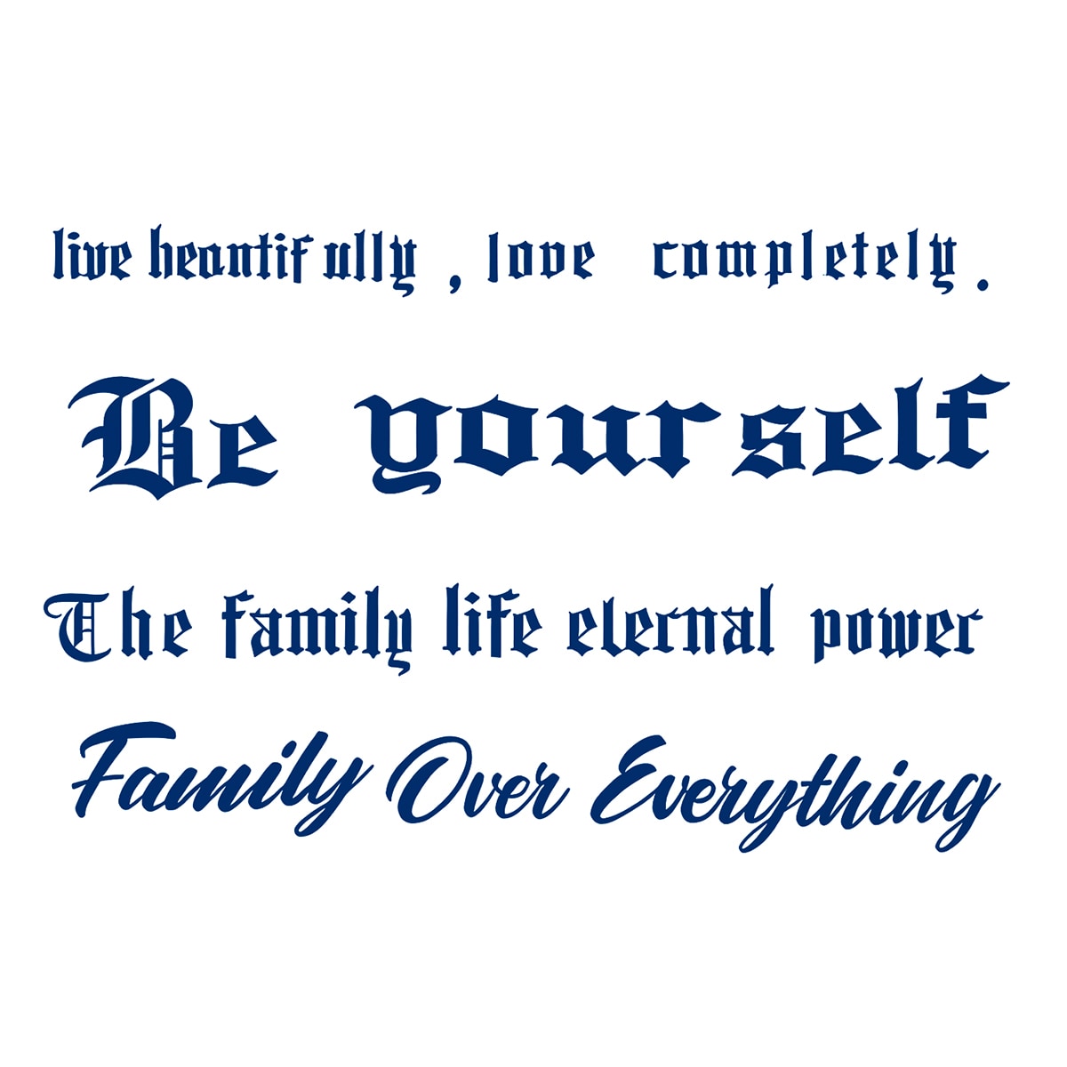 Перебивна пігментна тату Сім'я понад усе