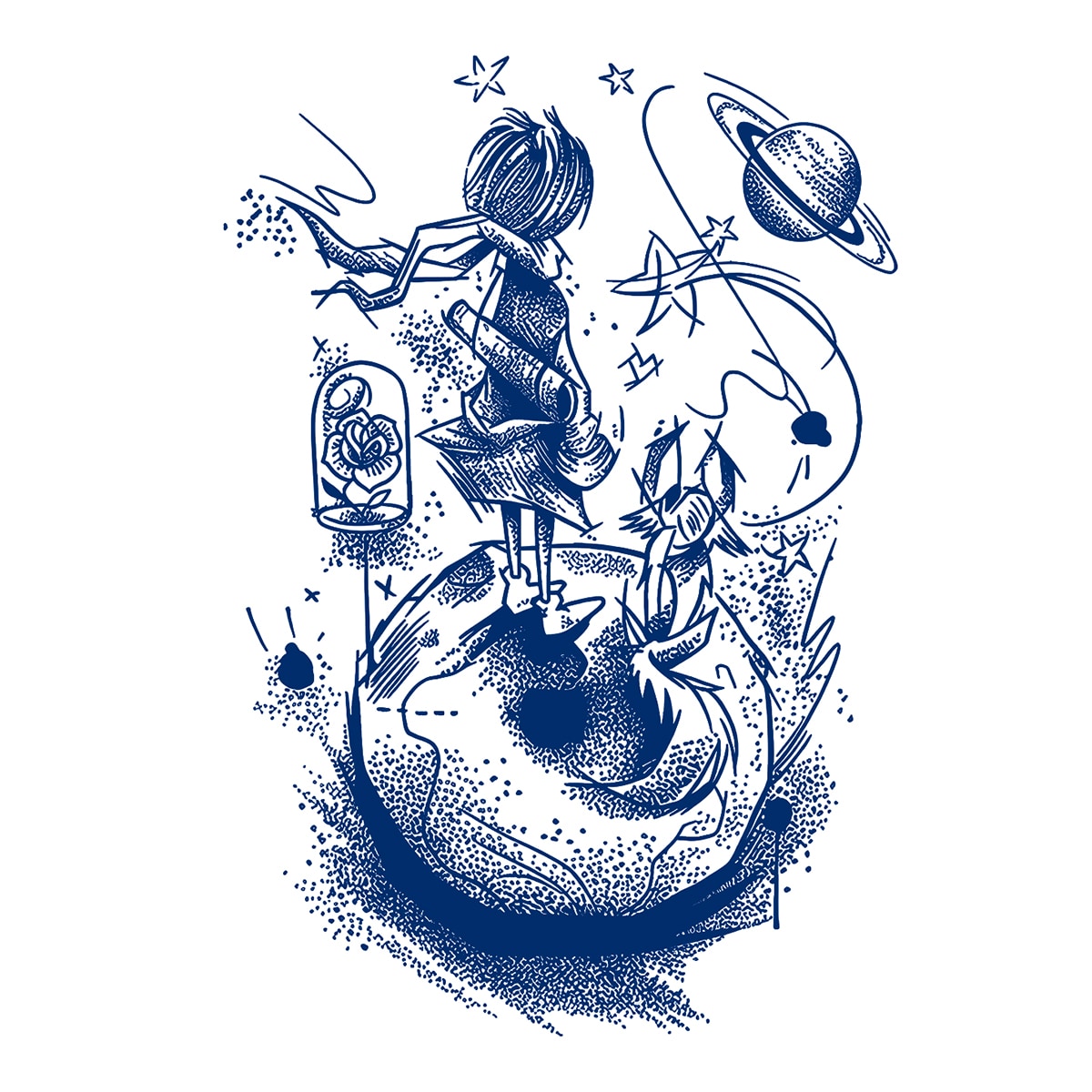 Перебивна пігментна тату Маленький принц