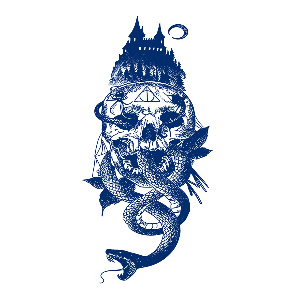 Перебивна пігментна тату Хогвартс