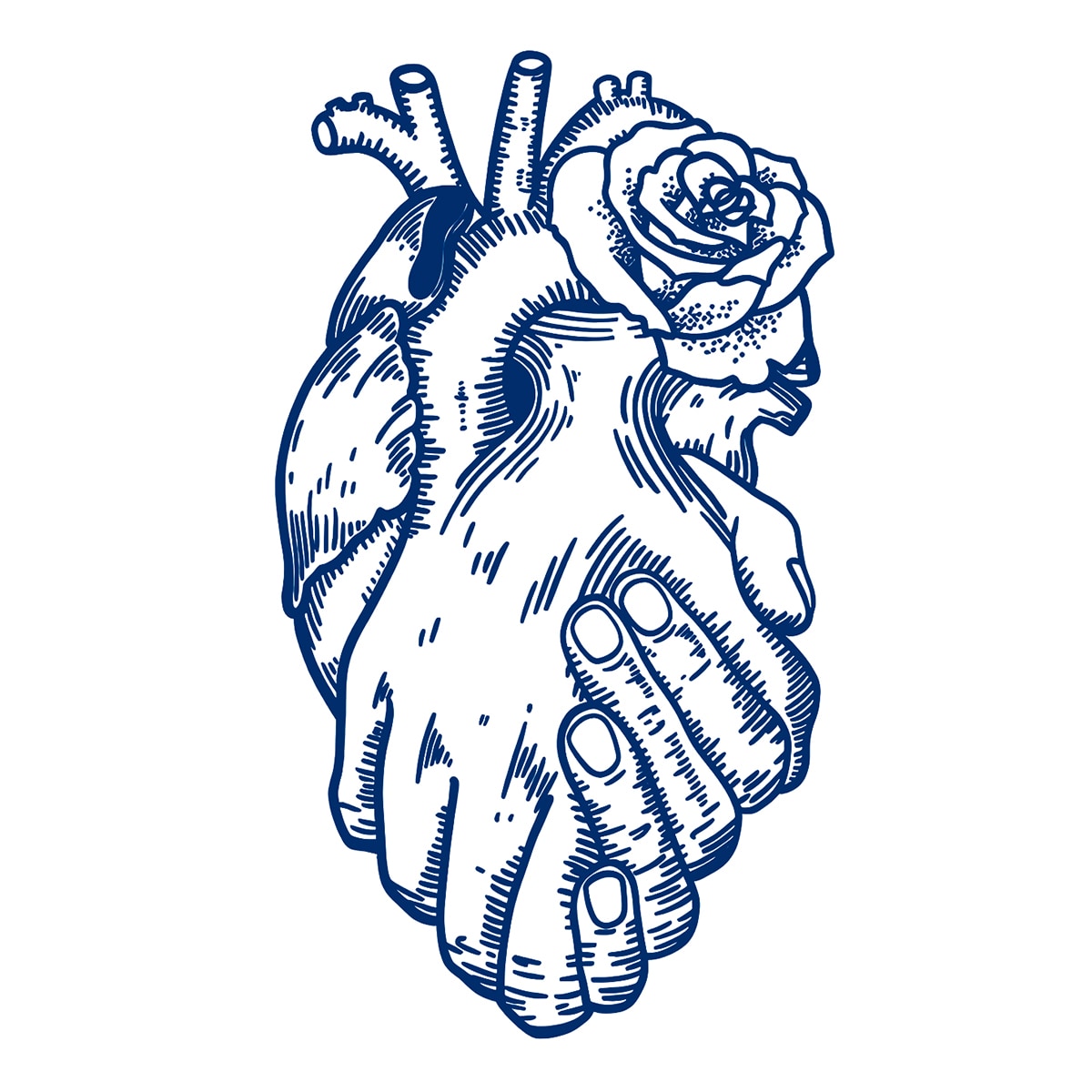 Перебивна пігментна тату Серце