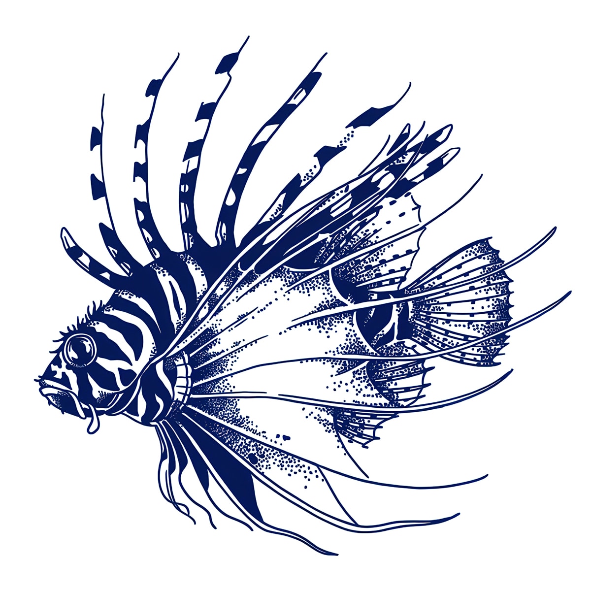 Перебивна пігментна тату Риба-лев