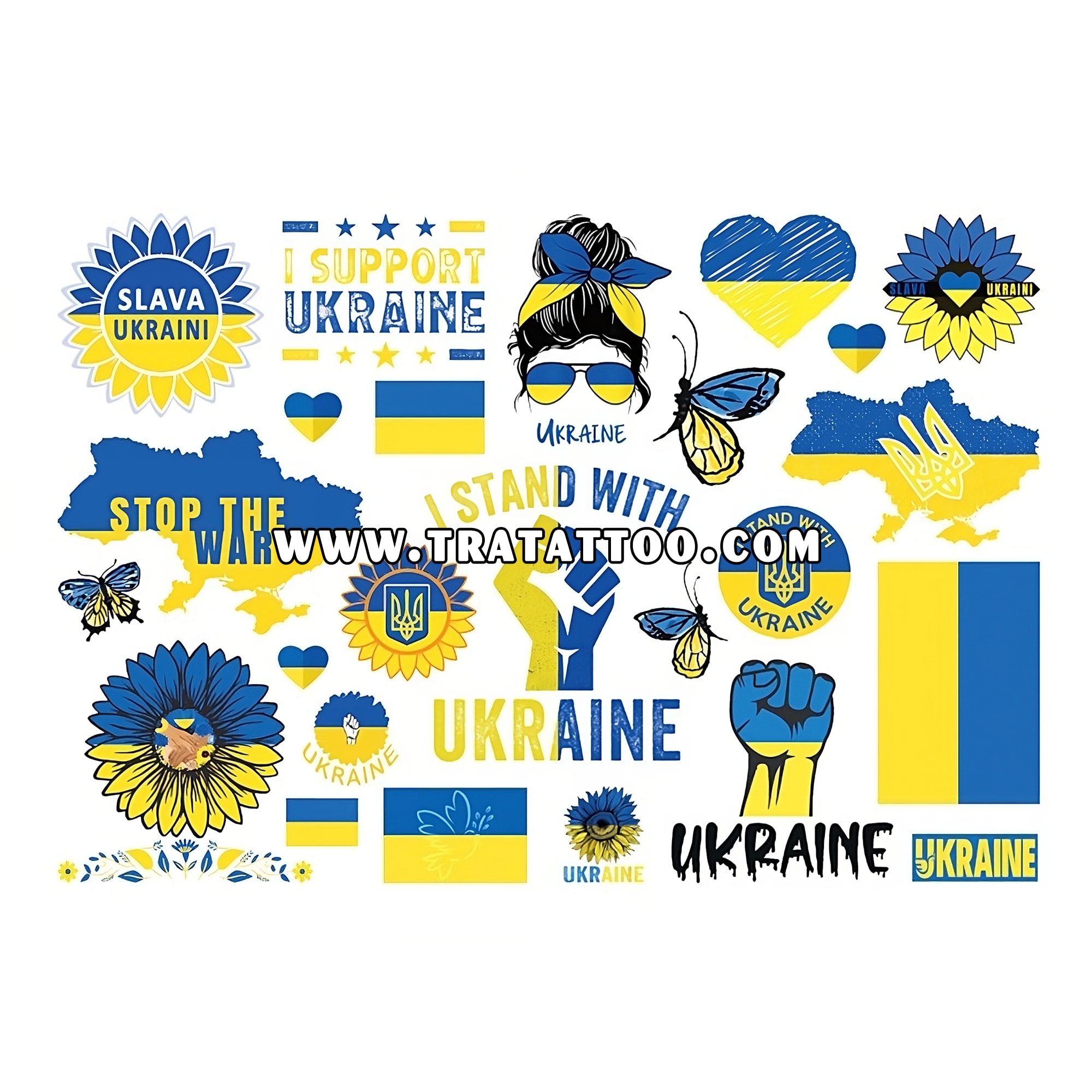 Набір патріотичних наліпок тату