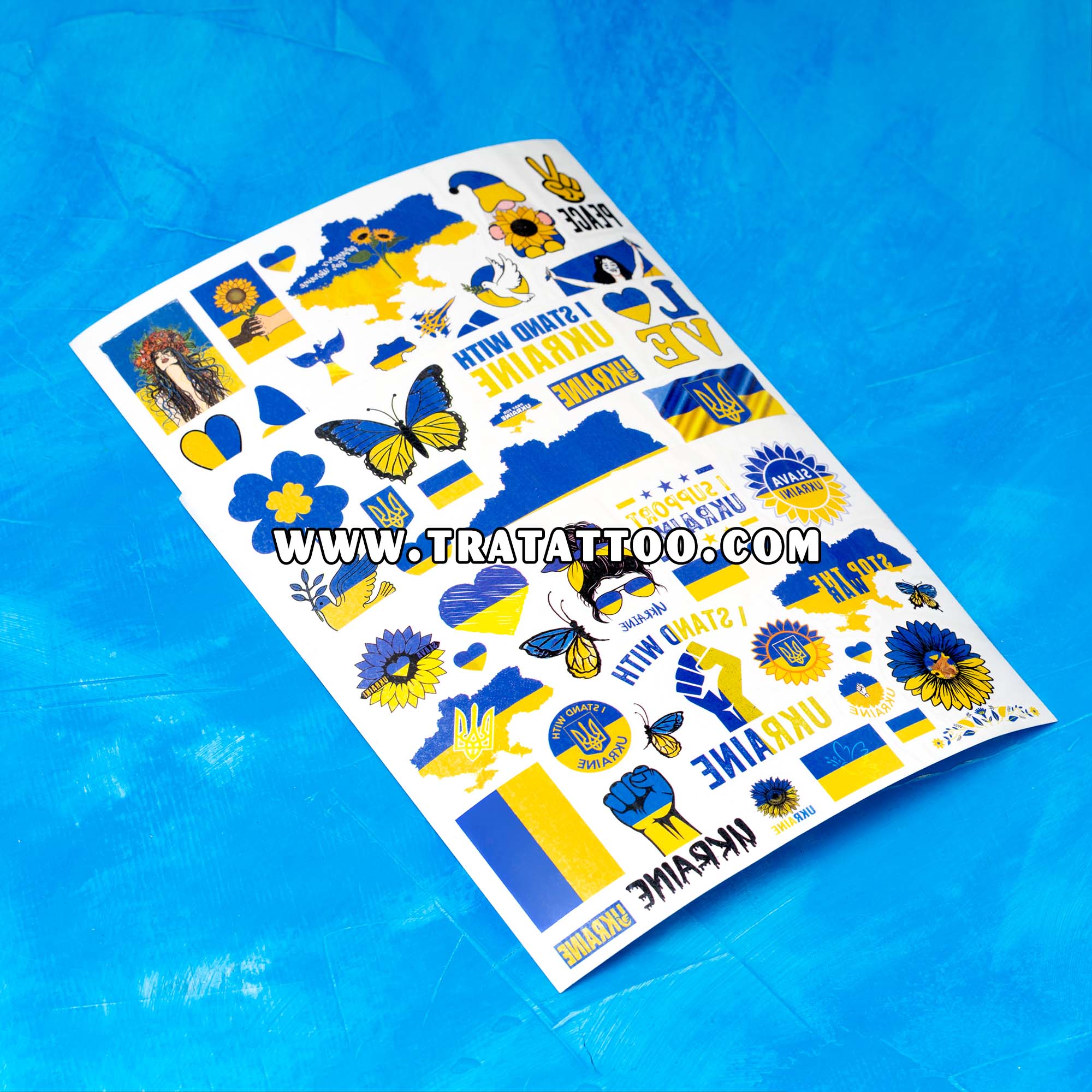 Набор временных тату I Stand with Ukraine