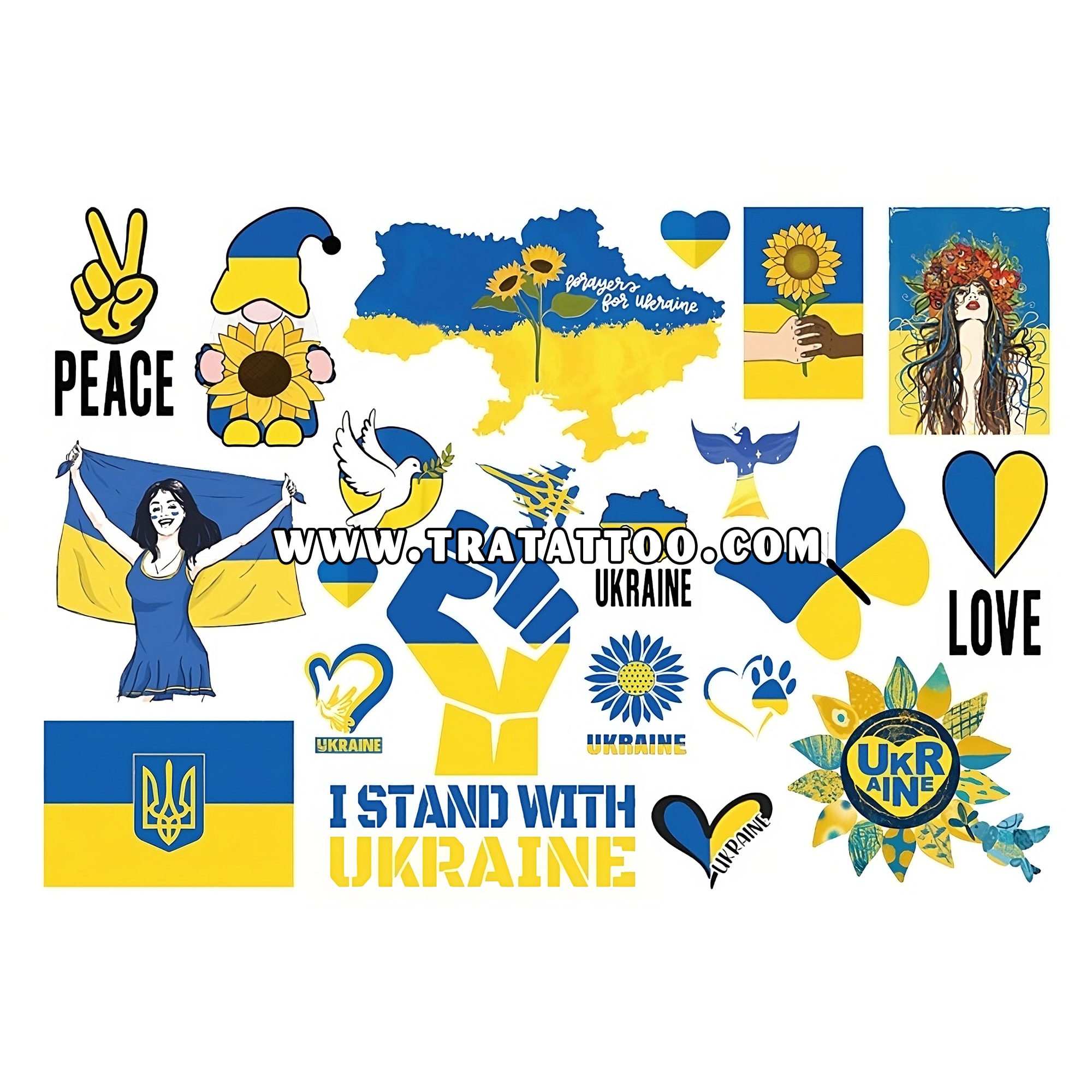 Набір патріотичних тату з національною символікою